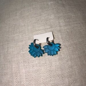 Handmade Polymer Clay Huggie Earring Teal Ombré